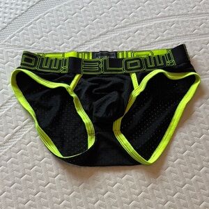 Andrew Christian Black Mesh Briefs with Neon Accents